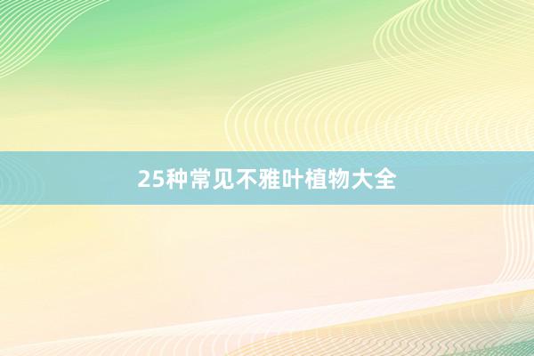 25种常见不雅叶植物大全